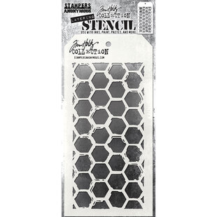 Tim Holtz Layering Stencil 4 1/8" x 8 1/2" Brush Hex