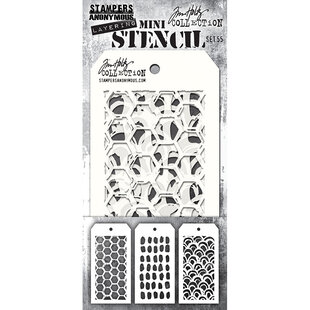 Tim Holtz Mini Layering Stencil 3 1/8" x 6 1/4" Set 55 3/Pkg