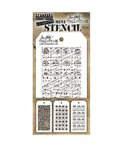 Tim Holtz Mini Layering Stencil 3 1/8" x 6 1/4" Set 51 3/Pkg