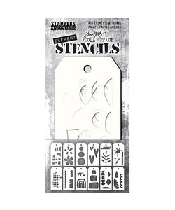 Tim Holtz Element Stencil set Mini 2 3/8" x 4 3/4" Every day Art 12pcs.