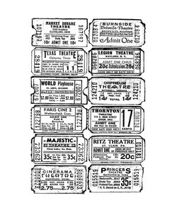 Tim Holtz Component Cling stamp mini 2 1/2" x 3 1/2" Ticket