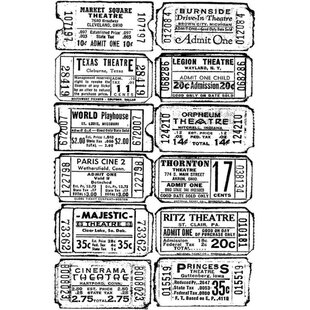 Tim Holtz Component Cling stamp mini 2 1/2" x 3 1/2" Ticket