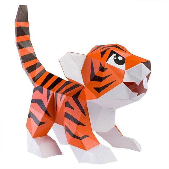 Papercraft world Paper Model kit 3D Baby Tiger 33x23x35 cm.