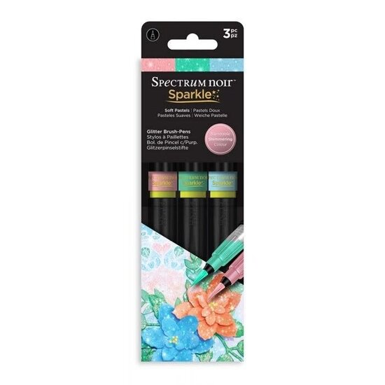 Spectrum Noir Spectrum Noir Sparkle Glitter Brush Pens Set Soft Pastel