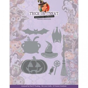 Yvonne Creations stansmal Watercolor collection Happy Halloween