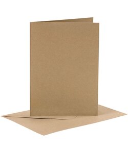 Kaarten en Enveloppen 10,5x15 cm Naturel Craft 6 st.