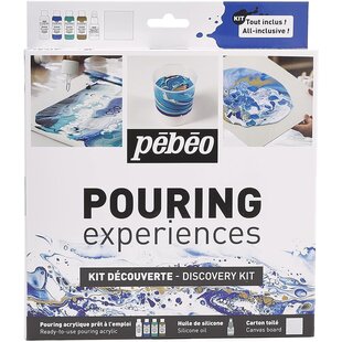 Pebeo Acrylic Pouring Discovery Set 4 x 59 ml. + Silicone