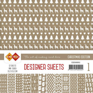 Card Deco Designer Sheets Kerst Koffiebruin