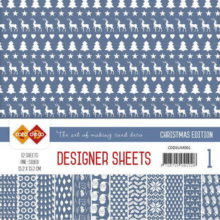 Card Deco Designer Sheets Kerst Ultramarijn