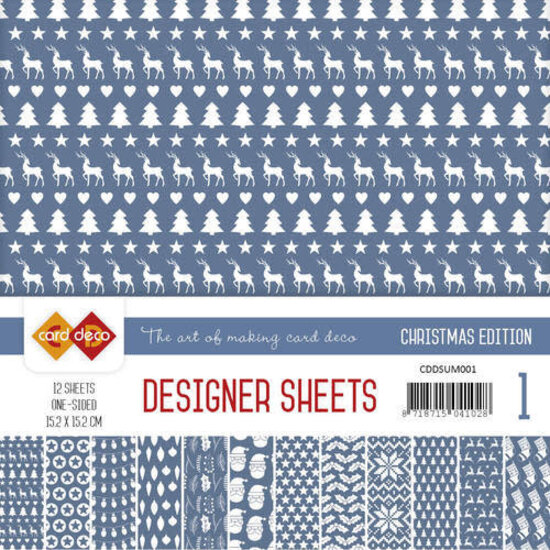 Card Deco Card Deco Designer Sheets Kerst Ultramarijn