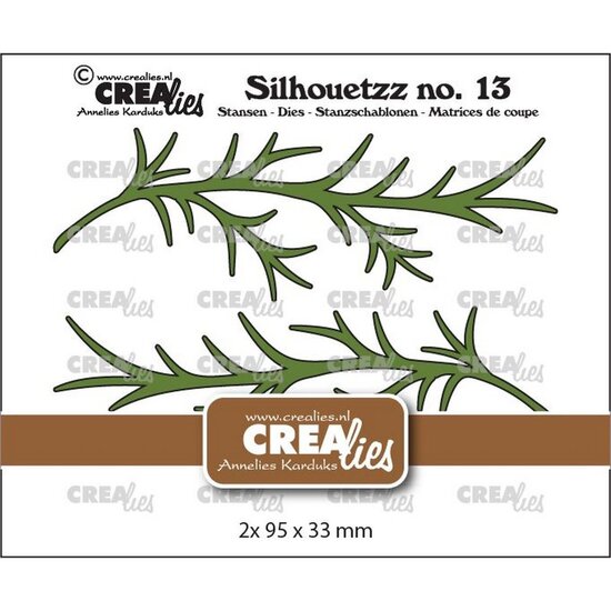 Crealies Crealies  Stansmal Silhouetzz Takken A 2st.