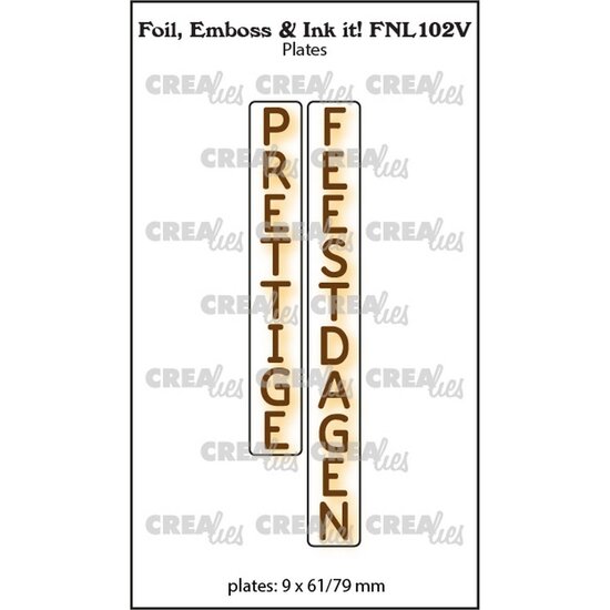 Crealies Crealies Foil, Emboss & Ink it verticaal PRETTIGE FEESTDAGEN - LET OP DIT IS GEEN STANS