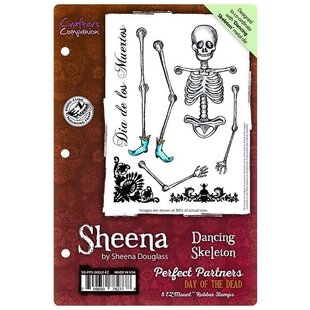 Sheena Douglass Unmounted Stempel A6 Dancing Skeleton