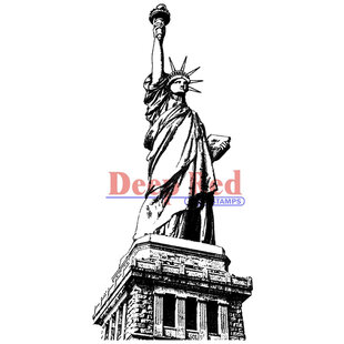 Deep Red Rubber Cling Stamp Statue of Liberty