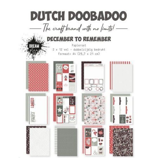 DDBD DDBD December tot Remember Papier set A4  Dubbelzijdig bedrukt 2x12 vel