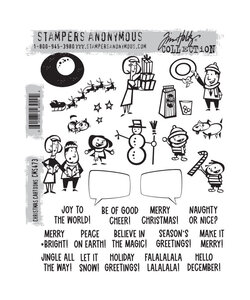 Tim Holtz Cling Stamp Christmas Cartoons