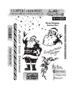 Tim Holtz Cling Stamp Jolly Holiday