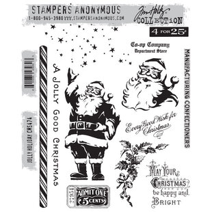 Tim Holtz Cling Stamp Jolly Holiday