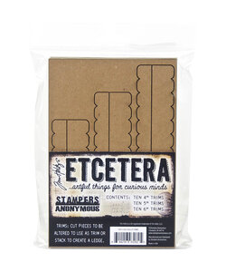 Tim Holtz Etcetera Thickboard Scallop trims 30pcs.