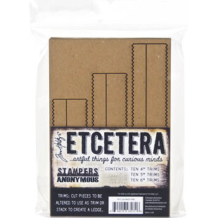 Tim Holtz Etcetera Thickboard Pinked trims 30pcs.