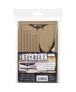 Tim Holtz Etcetera Thickboard Bat Web trims 45pcs.