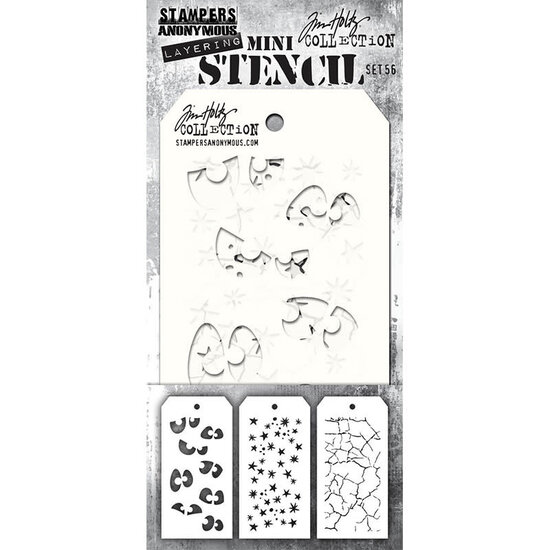 Tim Holtz Tim Holtz Mini Layering Stencil 3 1/8" x 6 1/4" Set 56 3/Pkg