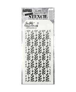 Tim Holtz Layering Stencil 4 1/8" x 8 1/2" Berry leaves