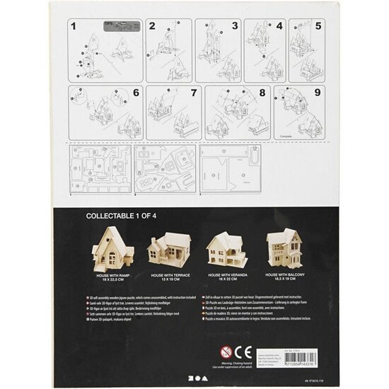 Creativ Company 3D Houten Constructie Set Huis Met Oprit 19x22,5cm