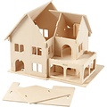 Creativ Company 3D Houten Constructie Set Huis Met Veranda 16x22cm