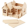 Creativ Company 3D Houten Constructie Set Huis Met Terras 13x19cm