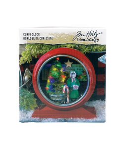 Tim Holtz Idea-Ology Curio Clock Red Christmas
