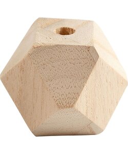 Houten kralen diamant d:43mm, gat 8mm 3st