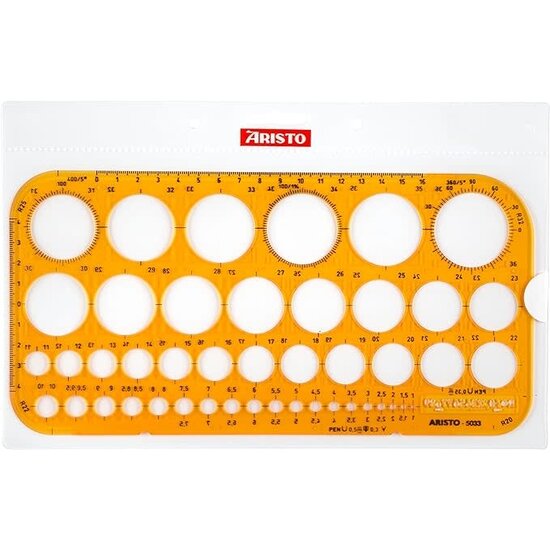 Aristo Cirkel sjabloon 1-36 mm 45 cirkels