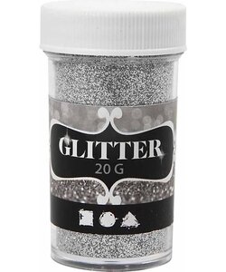 Glitter pot 20gr. Zilver