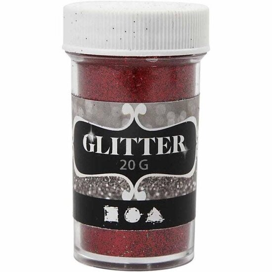 Creotime Glitter pot 20gr. Rood