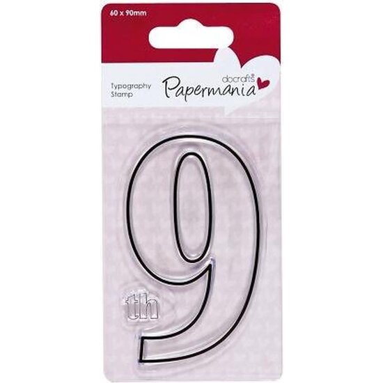 DoCrafts DoCrafts Papermania Clear Stamp Typography Nummer 9 60x90mm