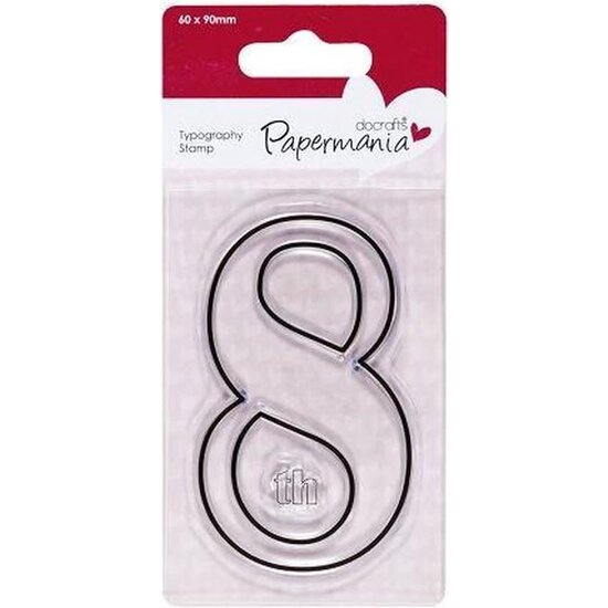 DoCrafts DoCrafts Papermania Clear Stamp Typography Nummer 8 60x90mm