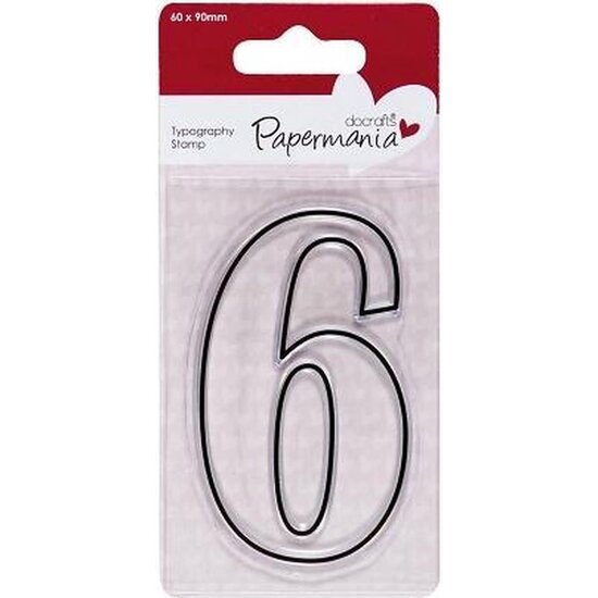 DoCrafts DoCrafts Papermania Clear Stamp Typography Nummer 6 60x90mm