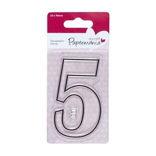 DoCrafts Papermania Clear Stamp Typography Nummer 5 60x90mm