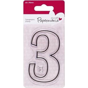 DoCrafts Papermania Clear Stamp Typography Nummer 3 60x90mm
