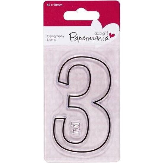 DoCrafts DoCrafts Papermania Clear Stamp Typography Nummer 3 60x90mm