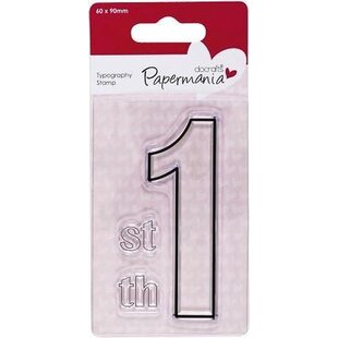 DoCrafts Papermania Clear Stamp Typography Nummer 1 60x90mm