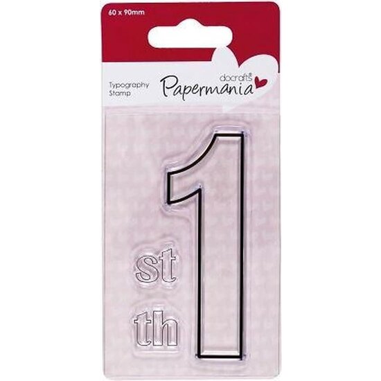 DoCrafts DoCrafts Papermania Clear Stamp Typography Nummer 1 60x90mm