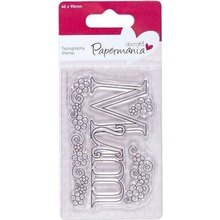 DoCrafts Papermania Clear Stamp Typography Mum 60x90mm