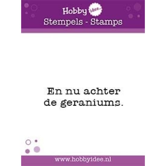 Hobby Idee Hobby Idee Clear Stamp Achter de Geraniums