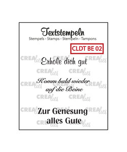 Crealies Clear Stamp Tekst DE Besserung