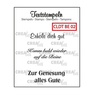 Crealies Clear Stamp Tekst DE Besserung