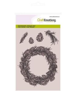 CraftEmotions Clear Stamp Winterwoods Krans