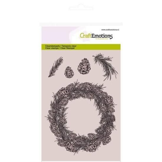 CraftEmotions CraftEmotions Clear Stamp Winterwoods Krans