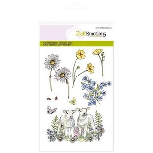 CraftEmotions Clear Stamp Lammetjes Veldbloemen